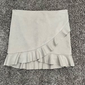 Naked Zebra Suede Ruffle Skirt